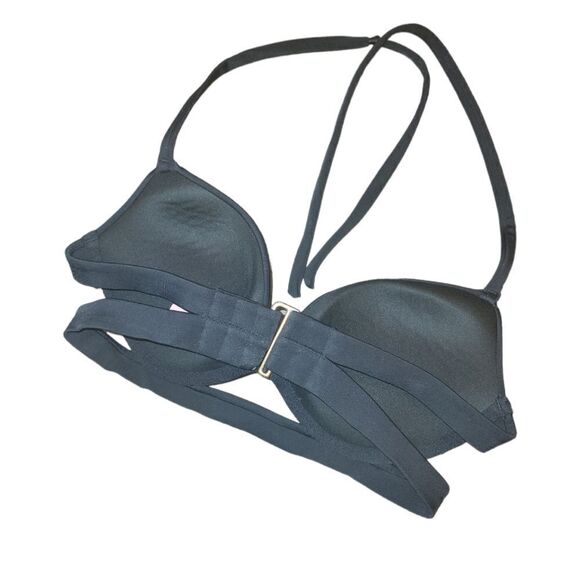 Victoria's Secret The Banded Hottie Halter Bikini Top Swimsuit Top 32D Black - Picture 7 of 10